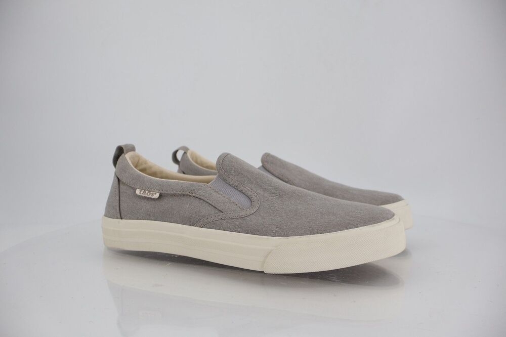 Taos Rubber Soul Women's Sz 9.5 Gray Canvas Slip On Sneakers